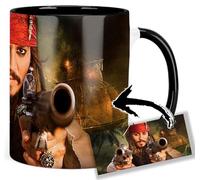MasTazas Pirates Of The Caribbean Jack Sparrow Johnny Depp Taza Ceramica Interior y Asa Negra