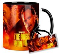 MasTazas The Walking Dead The Ones Who Live Andrew Lincoln Danai Gurira Rick Grimes Michonne Taza Interior y Asa Negra Ceramica Mug