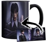 MasTazas Wednesday Jenna Ortega C Taza Interior y Asa Negra Ceramica Mug