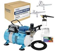 Master Airbrush? Sistema profesional de Airbrushing con 3 Airbrushes, G22 Gravity Feed, G25 Gravity Feed & E91 All Purpose Airbrushes, Airbrush Compressor, 6' Air Hose & Airbrush Holder All with Our 1