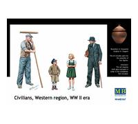Master Box Models 1/35 Civiles Regi?n occidental Era de la Segunda Guerra Mundial - 4 civiles