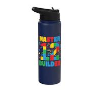 Master Builder a la edad de 12 años: Squad Block Building Stainless Steel Insulated Water Bottle