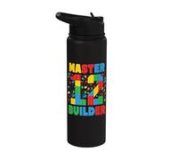Master Builder a la edad de 12 años: Squad Block Building Stainless Steel Insulated Water Bottle
