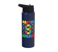 Master Builder a la edad de 9 años: Squad Block Building Stainless Steel Insulated Water Bottle