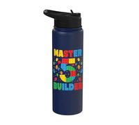 Master Builder Age, quinto cumpleaños, Squad Block Building Stainless Steel Insulated Water Bottle