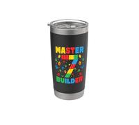 Master Builder Age, séptimo cumpleaños, Squad Block Building Vaso térmico de acero inoxidable de doble pared