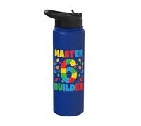 Master Builder Age Six Birthday Squad Block Building Stainless Steel Insulated Water Bottle