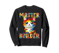 Master Builder Block Building Toy Kids Girls Cat Lover Sudadera