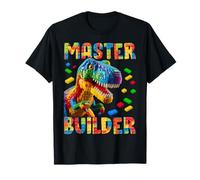 Master Builder Bricks Blocks Play Toys T-Rex Dinosaur Camiseta