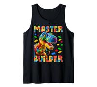 Master Builder Bricks Blocks Play Toys T-Rex Dinosaur Camiseta sin Mangas