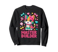 Master Builder Cat Lover Building Bricks Blocks Kids Girls Sudadera