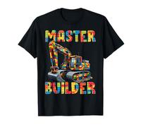 Master Builder Excavator Kids Building Blocks Bricks Toys Camiseta