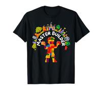 Master Builder Kids Building Blocks Brick Toys Birthday Boys Camiseta