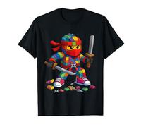 Master Builder Ninja Building Blocks Brick Builders Boys Kid Camiseta gráfica económica