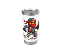 Master Builder Ninja Building Blocks Brick Builders Boys Kid Vaso térmico de acero inoxidable de doble pared