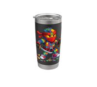Master Builder Ninja Building Blocks Brick Builders Boys Kid Vaso térmico de acero inoxidable de doble pared