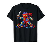 Master Builder Ninja Building Blocks Brick Builders Toys Kid Camiseta gráfica económica, Hombre, Negro, L