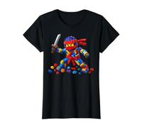 Master Builder Ninja Building Blocks Brick Builders Toys Kid Camiseta gráfica económica, Mujer, Negro, XS