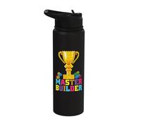 Master Builder Trophy Block Building Brick Builder para niños Stainless Steel Insulated Water Bottle