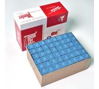 Master Chalk para punta de taco, juego de bolas de billar, 144 piezas de billar triangular genuino, tiza profesional con punta de taco de billar, polvo antideslizante para frotar, para juegos de mesa