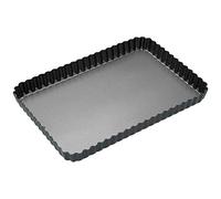 Master Class KCMCHB55 - Bandeja antiadherente rectangular con borde rizado para pasteles y quiches (30 x 20 cm)