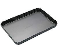 Master Class KCMCHB55 - Bandeja antiadherente rectangular con borde rizado para pasteles y quiches (30 x 20 cm)
