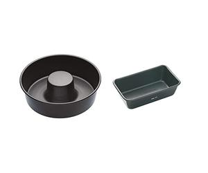 Master Class KCMCHB76 - Molde para Tarta Antiadherente en Forma de Corona, 20 cm & KitchenCraft MasterClass Molde para Pan 1mm Acero al Carbono Antiadherente Libre de BPA 23 x 13 x 7 cm, 900 g