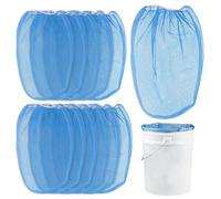 Master Elite - Bolsa de filtro de pintura y líquido de 5 galones con malla de nailon fino azul puro, paquete de 12, se utiliza en cubos de 5 galones, bolsa de filtrado desechable, apertura superior