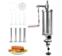MASTER FENG Máquina de llenado de salchichas de 2.5 LBS Máquina de llenado vertical de acero inoxidable Con 8 tolvas de llenado y 1 émbolo de silicona