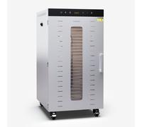 Klarstein deshidratador de alimentos, sano y seguro - 2000W, 24 Bandejas Acero Inoxidable, 30-90 °C, Temporizador 24h, 3 Ventiladores, 50-55 dB, Ideal Para Frutas, Verduras, Carne, Hierbas, Plateado