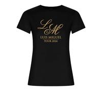 Master Lap Camiseta Mujer Luis Miguel Tour 2024 (FR/ES, Letras, XXL, Regular, Regular, Negro)