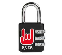 Master Lock 1509EURDROCK - Candado con combinación (6,2 x 3,2 x 1,4 cm), diseño de rock, color negro y rojo