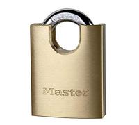 Master Lock 2250EURD Candado de llave con Cuerpo de Latón Macizo y arco Cubierto, Dorado, 9.2 x 5 x 1.7 cm, 50 mm