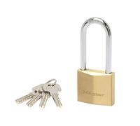 Master Lock 2950EURDLJ Candado de llave con Cuerpo de Latón Macizo Muy Grueso con arco Largo, Dorado, 11.5 x 5 x 1.7 cm