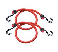 Master lock 3020E Cuerdas elásticas con Ganchos, Paquete de 2 Tensores, Gancho Invertido, Óptimo para Sujetar Cargas Pequeñas, Camping, Mudanzas, Rojo, 60 cm