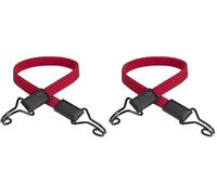 Master lock 3224EURDAT Cuerdas elásticas Planas con Ganchos, Cuerda Gancho de Doble Alambre, Óptimo para Sujetar Cargas Pequeñas, Camping, Mudanzas, Rojo, 60 cm (Paquete de 2)