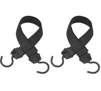 Master Lock 3245EURDAT Cuerdas Planas con Ganchos XL, Longitud Ajustable de 0.60 a 1.20 m x 40 mm, Gancho XL Giratorio, óptimo para Sujetar Cargas Pequeñas, Camping, Mudanzas, Negro (Paquete de 2)