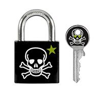 Master Lock 3430EURDSKULL Candado a Llaves Con Estampado de Calavera, Calavera, 5,3 x 3 x 1,5 cm