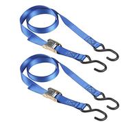 Master Lock 4368EURDAT Cinchas de Amarre con Hebilla y Ganchos, Envase de 2, Azul, 2 m x 25 mm