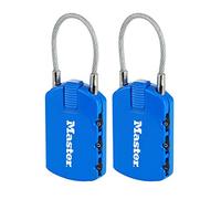 Master Lock 4684EURTCOL Envase da 2 Candados con Combinación Personalizable y Etiqueta de Dirección, Color aleatorio, 6.5 x 3 x 1.1 cm