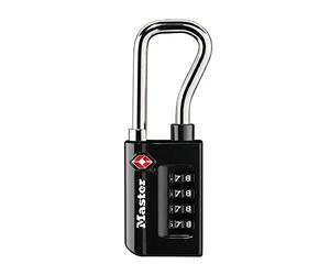 Master Lock 4696D Candado, combina tu propia combinación, candado TSA para equipaje, de 3,3 cm de ancho, negro