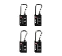 Master Lock 4696EC4 Candado, combina tu propia combinación, candado TSA para equipaje, de 3,3 cm de ancho, negro, paquete de 4
