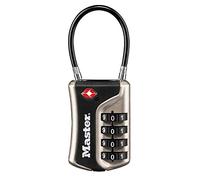 Master Lock 4697EURDNKL Candado para Equipaje Aprobado por la TSA con Combinación, Níquel, 9.3 x 3.6 x 1.5 cm