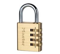 Master Lock 604EURD Candado con Combinación Personalizable de Aluminio Macizo, Dorado, 8.1 x 4 x 1,8 cm