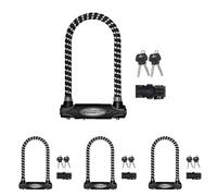 Master Lock 8195EURDPROREF Candado U, Llave, Soporte de Transporte, Antirrobo Certificado, Reflectante, Electrica, Bicicleta Montaña, Unisex, Medium, 210 mm (Paquete de 4)