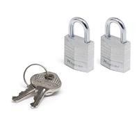 Master Lock 9120EURTCC Lote de 2 Candados con Llave con cuerpo de aluminio, Gris, 2 x 3.4 x 1.4 cm