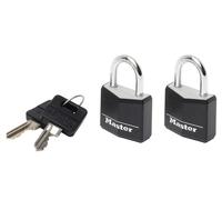 Master Lock Aluminio Vinilo Negro Funda 20mm Candado 3-Pin - Mismo Cierre X 2ML