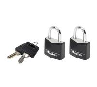 Master Lock Aluminio Vinilo Negro Funda 20mm Candado 3-Pin - Mismo Cierre X 2ML