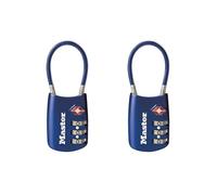 Master Lock Blue Set Your Own Combination TSA, candado de viaje con cremallera perfecto para maletas, bolsas o mochilas, paquete de 2, 4688BLUEC2
