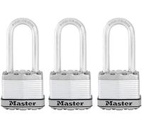 MASTER LOCK Candado Alta Seguridad [Llaves] [Acero Laminado] [Exterior] [Arco M] M1EURTRILH - Ideal para Portales, Garages, Sótanos, Plata, 45 x 51 mm